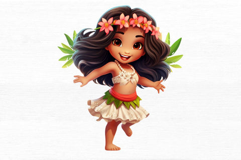 Adorable Little Hula Girl Clipart Sublimation Regulrcrative 