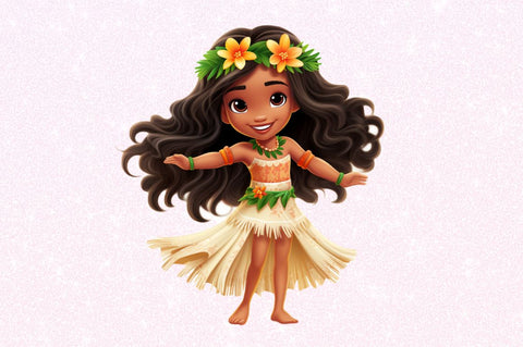 Adorable Little Hula Girl Clipart Sublimation Regulrcrative 