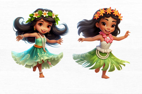 Adorable Little Hula Girl Clipart Sublimation Regulrcrative 