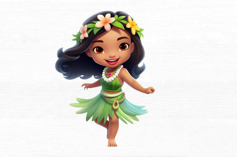 Adorable Little Hula Girl Clipart Sublimation Regulrcrative 