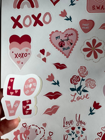 Adorable Valentine's Day Print and Cut, Printable Sticker Sheet SVG Alexis Glenn 