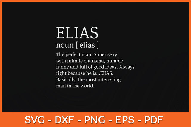 Adult Definition First Name Elias Svg Png Dxf Digital Cutting File SVG Helal 