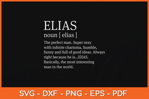 Adult Definition First Name Elias Svg Png Dxf Digital Cutting File SVG Helal 