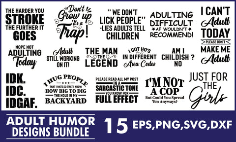 Adult Humor SVG Designs Bundle SVG PatternFeed8 