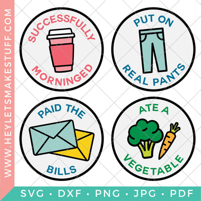 Adult Merit Badge Bundle SVG Hey Let's Make Stuff 