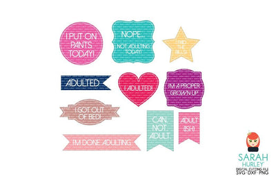 Adulting Stickers SVG Sarah Hurley 