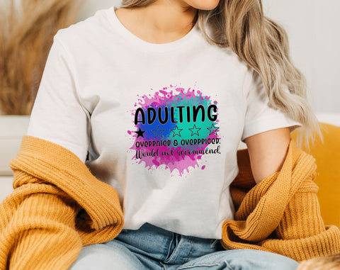 Adulting Would Not Recommend PNG, Funny Design For Sublimation Sublimation HappyDesignStudio 