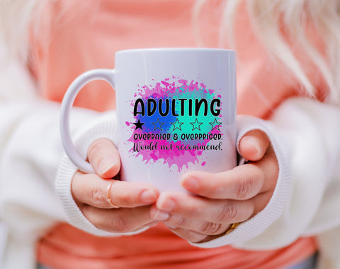 Adulting Would Not Recommend PNG, Funny Design For Sublimation Sublimation HappyDesignStudio 