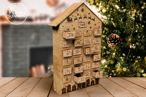 ADVENT CALENDAR Laser Cut Wood For Christmas SVG LaserCutano 