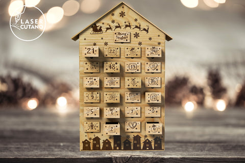 ADVENT CALENDAR Laser Cut Wood For Christmas SVG LaserCutano 