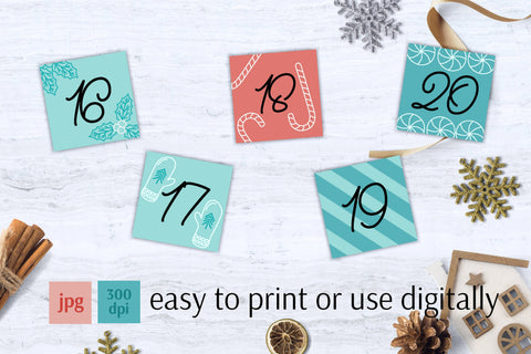 Advent Calendar Vector | A4 Vertical | JPG Christmas Cards Sublimation AnnaViolet_store 