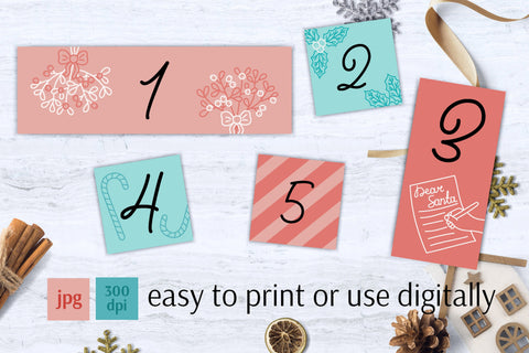 Advent Calendar Vector | A4 Vertical | JPG Christmas Cards Sublimation AnnaViolet_store 
