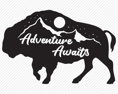 Adventure Awaits Bison Bundle | Outdoor SVG SVG Texas Southern Cuts 