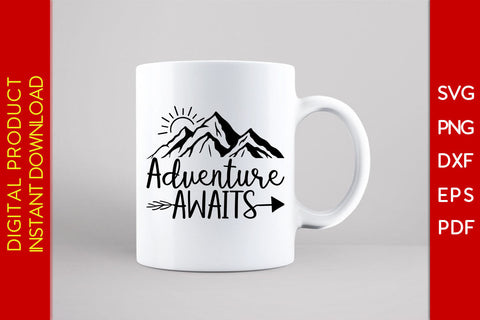 Adventure Awaits Summer Vacation SVG PNG PDF Cut File SVG Creativedesigntee 