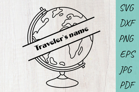 Adventure Globe SVG, Split globe for travel name SVG Irina Ostapenko 