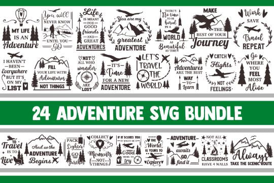Adventure SVG Bundle, Camping svg, svg designs, adventure awaits svg, travel svg, inspirational svg quotes, airplane svg, svg files, cricut SVG James 
