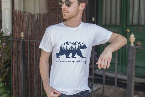 Adventure svg, mountain svg, bear silhouette and quote SVG Digital Rainbow Shop 