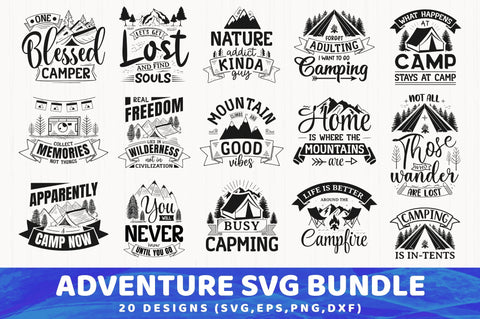 Adventure/Camping SVG Bundle, 20 Designs SVG futivesvg 