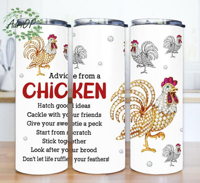 Advice From A Chicken Tumbler Png, Chicken 20oz Skinny Tumbler, Animal Farm Tumbler Design, Instant Download Sublimation AdriOP 