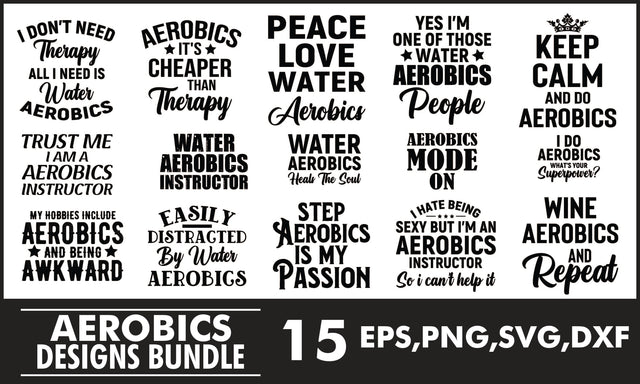 Aerobics SVG Designs Bundle SVG PatternFeed8 