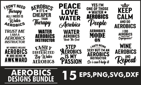 Aerobics SVG Designs Bundle SVG PatternFeed8 