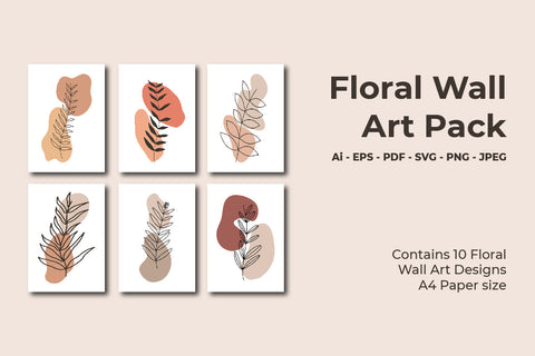 Aesthetic Floral Boho Wall Art Pack SVG Masyafi Studio 