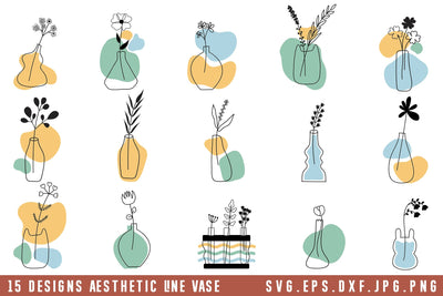 Aesthetic House Plant In Vase Line Art SVG dapiyupi store 