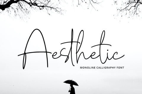 Aesthetic - Monoline Calligraphy Font - So Fontsy