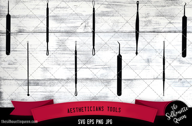 Aestheticians Tools Silhouette Vector SVG SVG Loveleen Kaur 