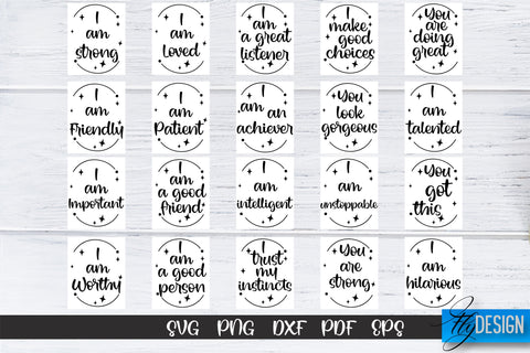 Affirmation Cards SVG Bundle V.1 SVG Fly Design 