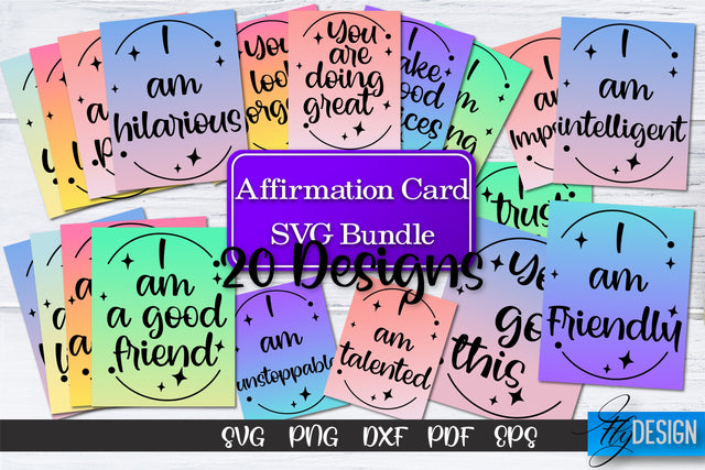 Affirmation Cards SVG Bundle V.1 SVG Fly Design 