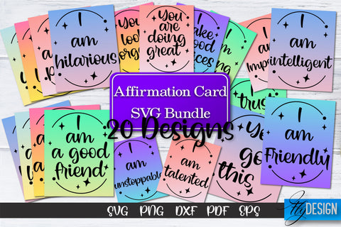 Affirmation Cards SVG Bundle V.1 SVG Fly Design 