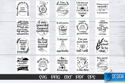 Affirmation Cards SVG Bundle V.2 SVG Fly Design 