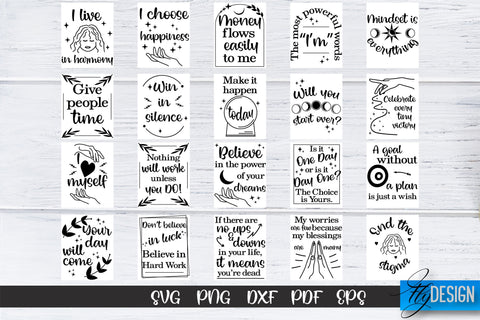 Affirmation Cards SVG Bundle V.3 SVG Fly Design 