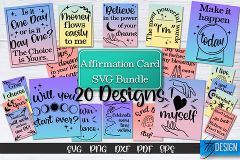 Affirmation Cards SVG Bundle V.3 SVG Fly Design 