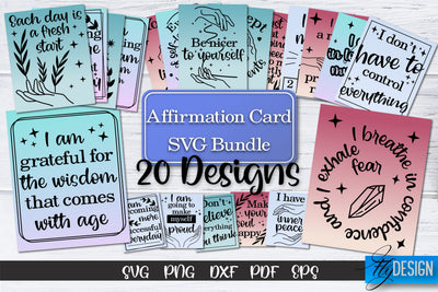 Affirmation Cards SVG Bundle V.4 SVG Fly Design 