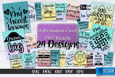 Affirmation Cards SVG Bundle V.5 SVG Fly Design 