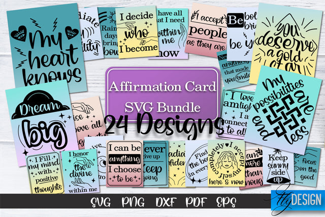Affirmation Cards SVG Bundle V.5 SVG Fly Design 