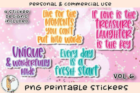 Affirmation Positivity Motivational Bundle Printable Sticker