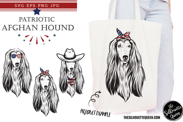 Afghan Hound Dog Patriotic Cut files and Sublimation SVG Loveleen Kaur 