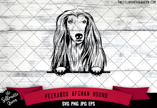 Afghan Hound Peek A Boo | Peekaboo | Peeking Dog Face SVG for Glowforge, Cricut, Laser, Silhouette, Scan n cut files SVG Loveleen Kaur 