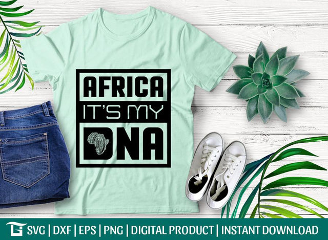 Africa In My DNA Svg Cut File, Africa Fingerprint, Thumbprint Svg, Biometric Svg, Tshirt Design, SVG ETC Craft 