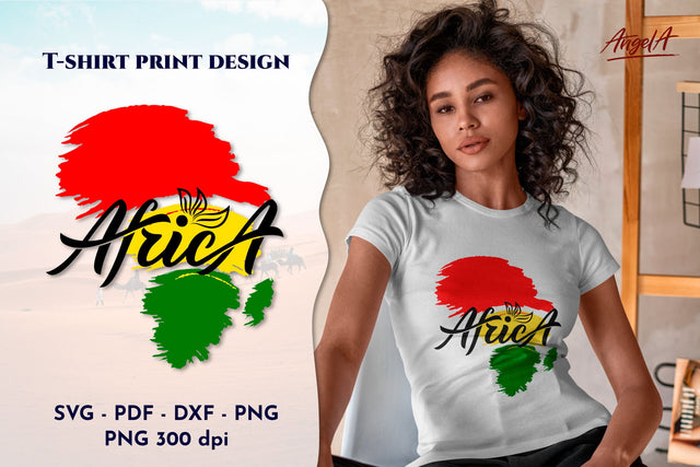 Africa map. Texture pattern. Jamaican colors. Logo SVG Angelina Semenova 