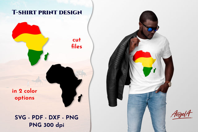 Africa silhouette map. Jamaican, black colors. SVG SVG Angelina Semenova 