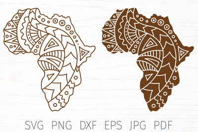 Africa SVG, Black history month Africa map Mandala Zentangle SVG Digital Rainbow Shop 