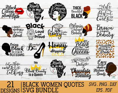 African American Black woman Quotes SVG Bundle SVG Redearth and gumtrees 