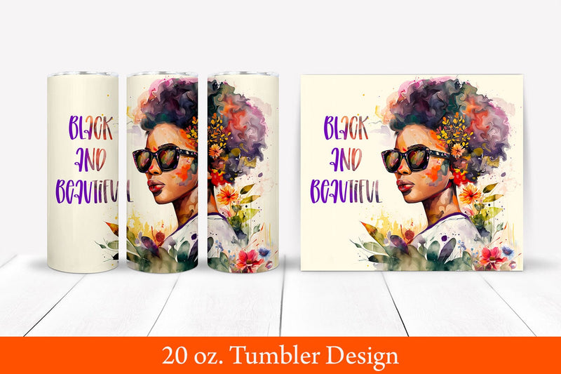 African American Woman | 20 oz. Tumbler Design | Juneteenth Sublimation Pfiffen's World 