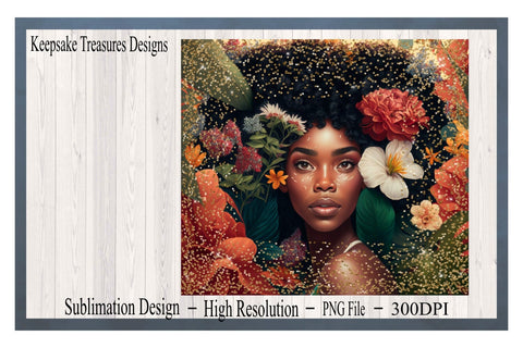 African American Woman, 20oz Straight Tumbler Template, PNG for Sublimation, Black Woman, PNG Digital Download Sublimation Keepsake Treasures Designs LLC. 