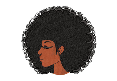 African American Woman Embroidery Design, 4 sizes Embroidery/Applique DESIGNS Nino Nadaraia 