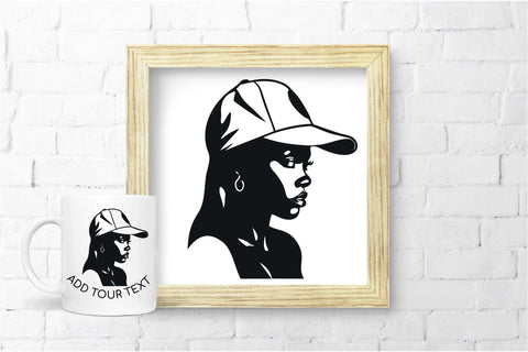 African American Woman in Cap SVG | Black Girl SVG Cut File SVG OrangeBrushStudio 